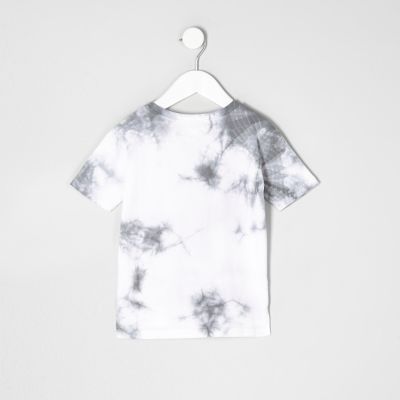 Mini boys white tie dye &#39;future&#39; band T-shirt